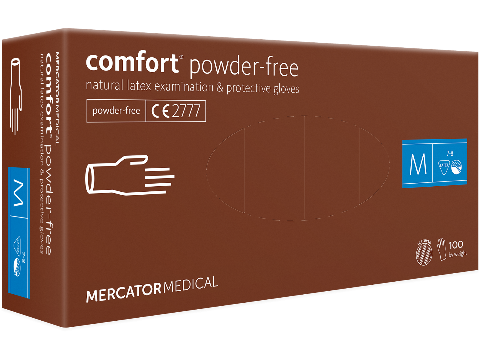 Rękawice Latex Comfort M Mercator Bezpudrowe A100
